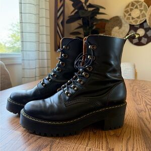 Dr. Martens Black Leather Combat Boots
